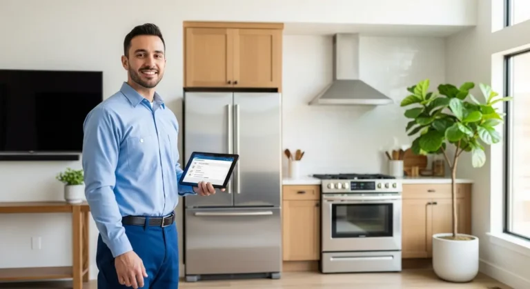 مهندس صيانة محترف يقدم خدمات إصلاح شاملة لكافة الأجهزة المنزلية في موقع العميل.