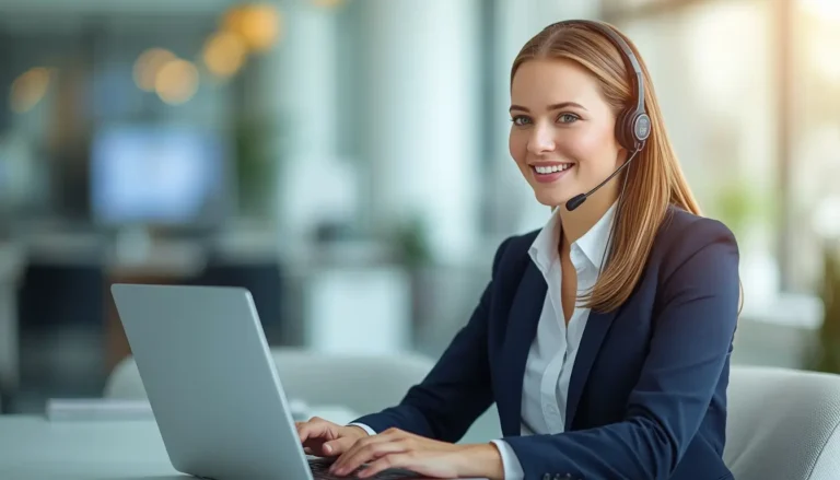 موظفة خدمة عملاء صيانة يونيون اير تستقبل بلاغات الأعطال والطلبات عبر الخط الساخن.