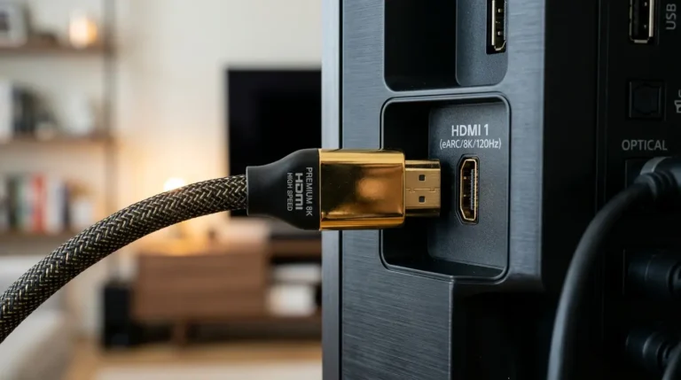 فحص كابلات HDMI لعلاج اهتزاز صورة شاشة يونيون اير.