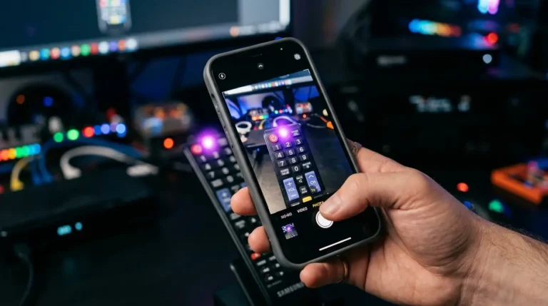 طريقة فحص حساس ريموت شاشة يونيون اير باستخدام كاميرا الهاتف